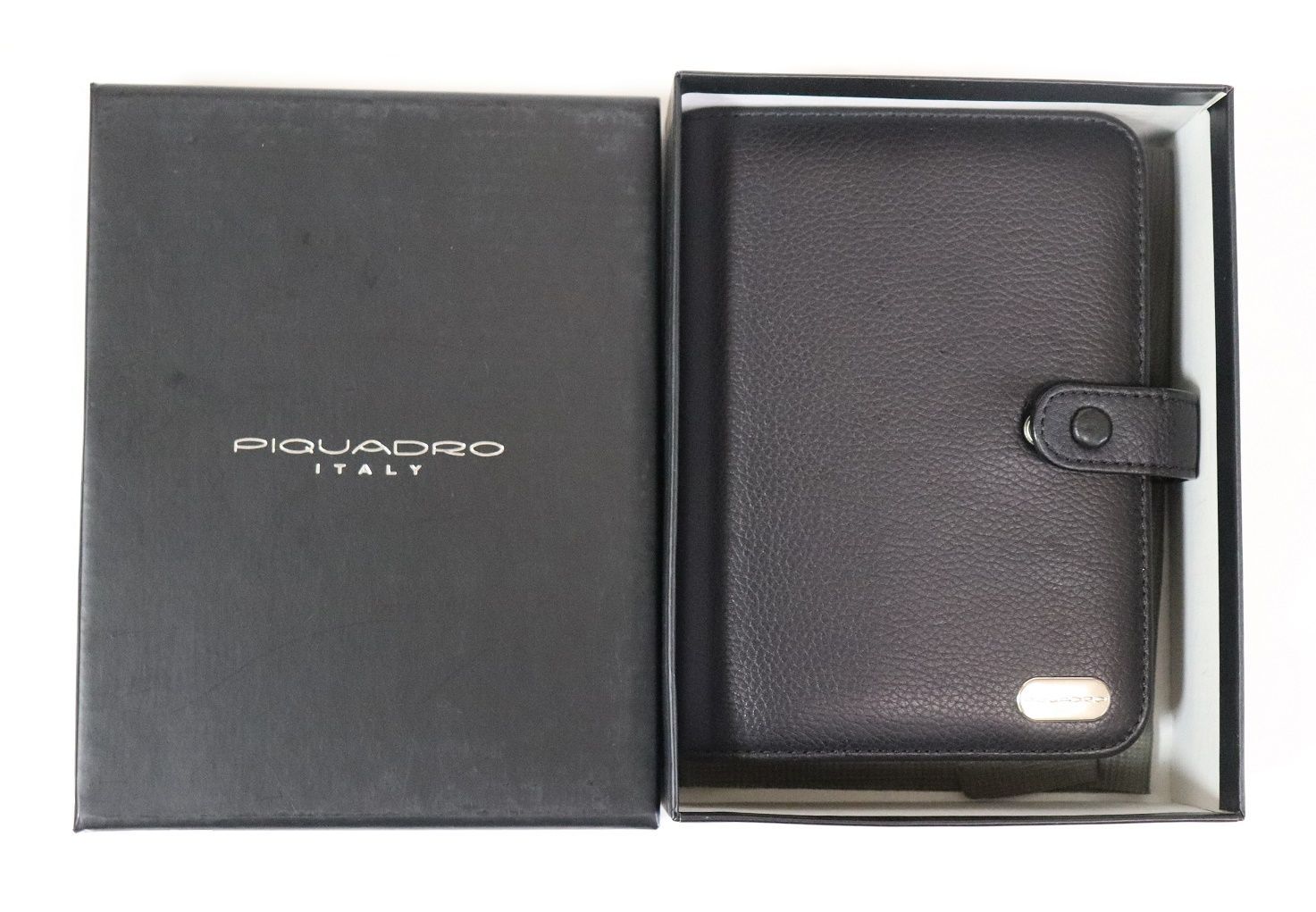 PIQUADROピクアドロ 新品レザーシステム手帳 イタリア製箱付き黒