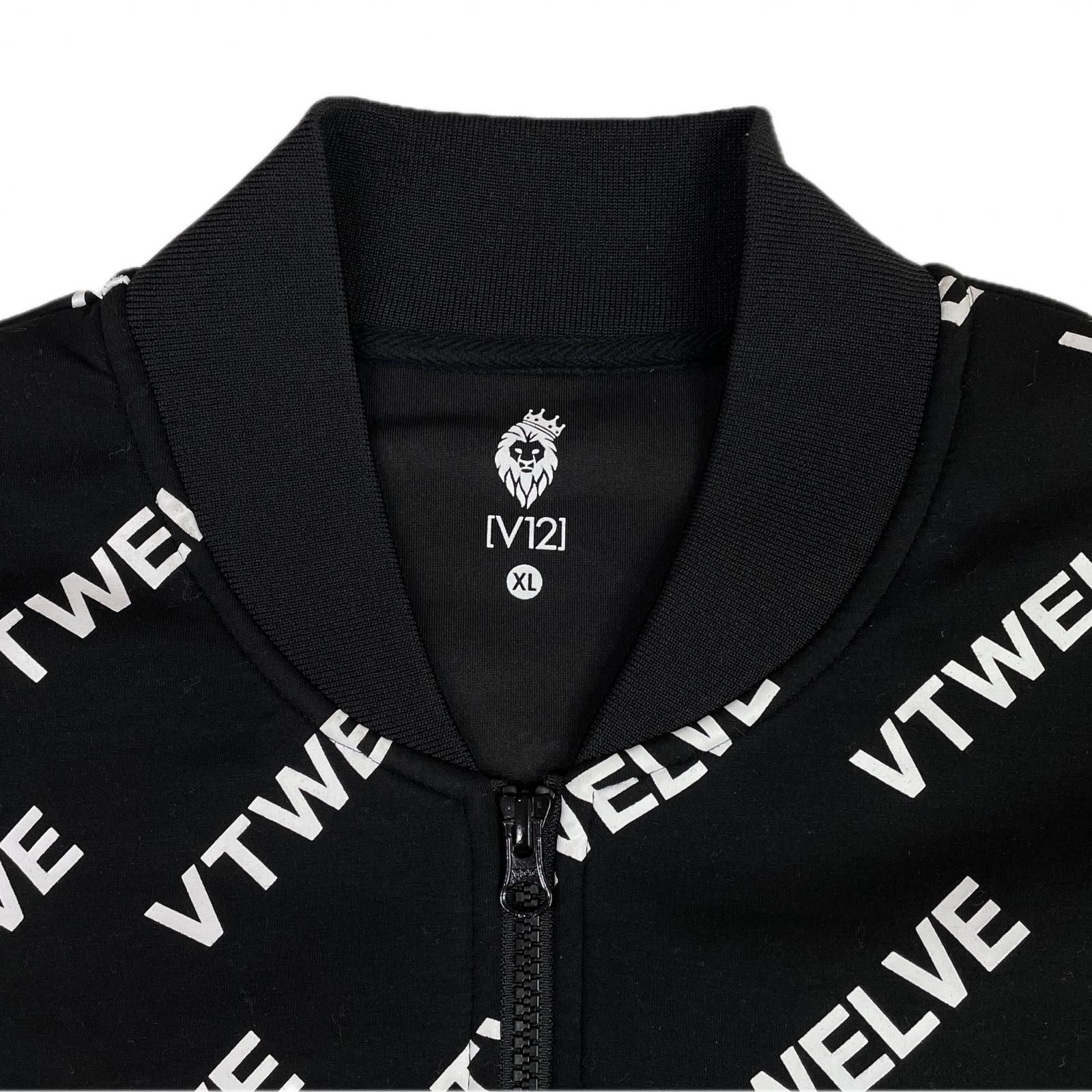 メンズ ヴィ トゥエルヴ V12 セットアップ XL 黒×白 ブラック×ホワイト 長袖ブルゾン×ロングパンツ Dカン付き WWW_OLIVIERBERNSTEIN_COM