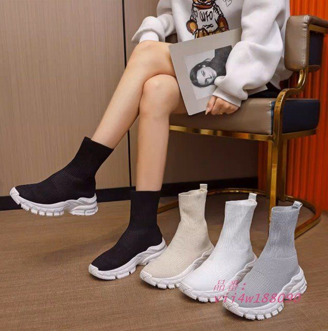 ブーツ レディース 厚底ブーツ スニーカー ラインストーン ショートブーツ ダッドソール ファッション シンプル カジュアル 韓国 秋冬春 白 黒 vii4w188090