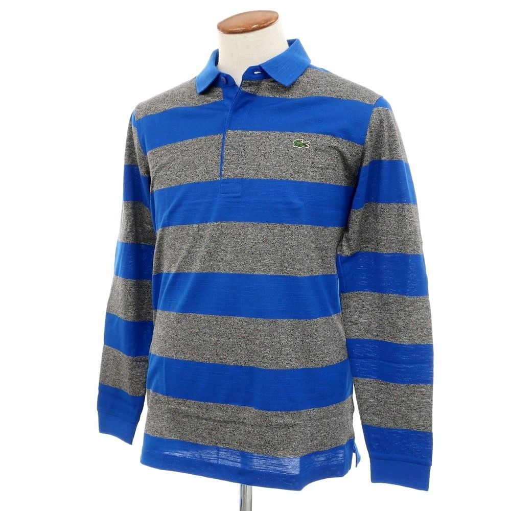 中古】【未使用】ラコステ LACOSTE コットン ボーダー ラガーシャツ