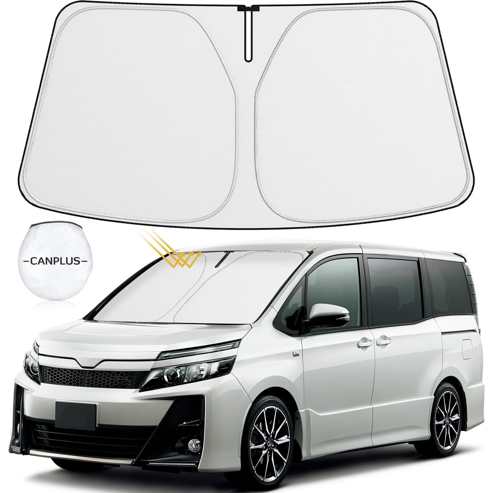 新品 【車種専用u002650車種以上】トヨタ ヴォクシー ノア 80系 フロント サンシェード【二層高密度生地】VOXY NOAH 80 2014年1月～2021年 車用 サンシェード 遮光 UVカット 高密度生地 日焼け防止 劣