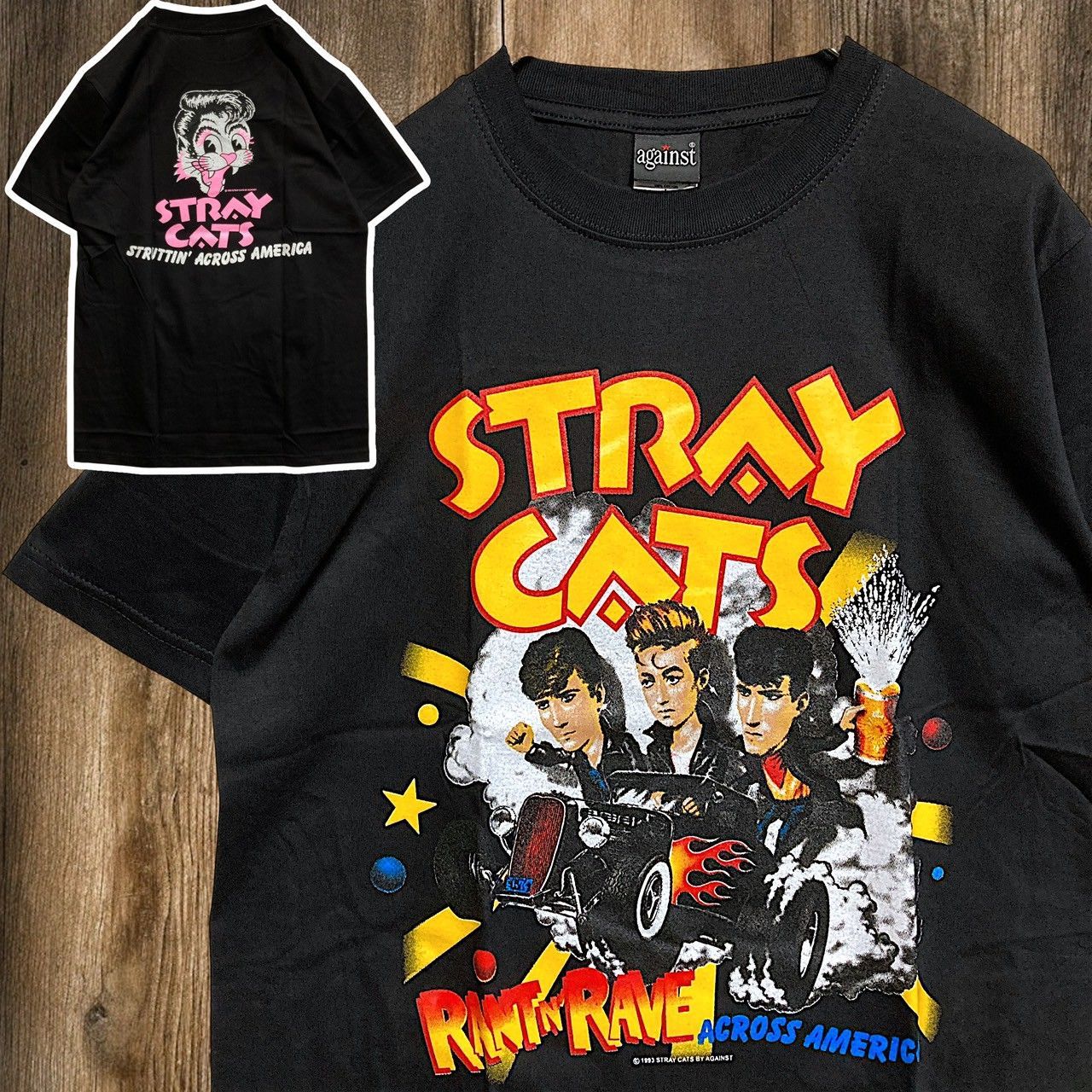 ◉ ストレイキャッツ STRAY CATS RANT N RAVE ホットロッド 黒 バンド