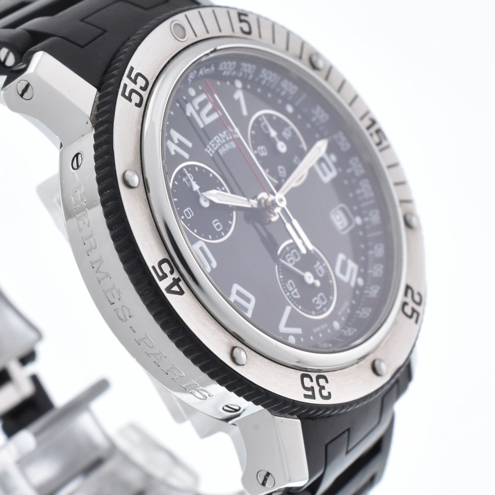 エルメス HERMES CL2.915 クリッパー クロノグラフ デイト クォーツ