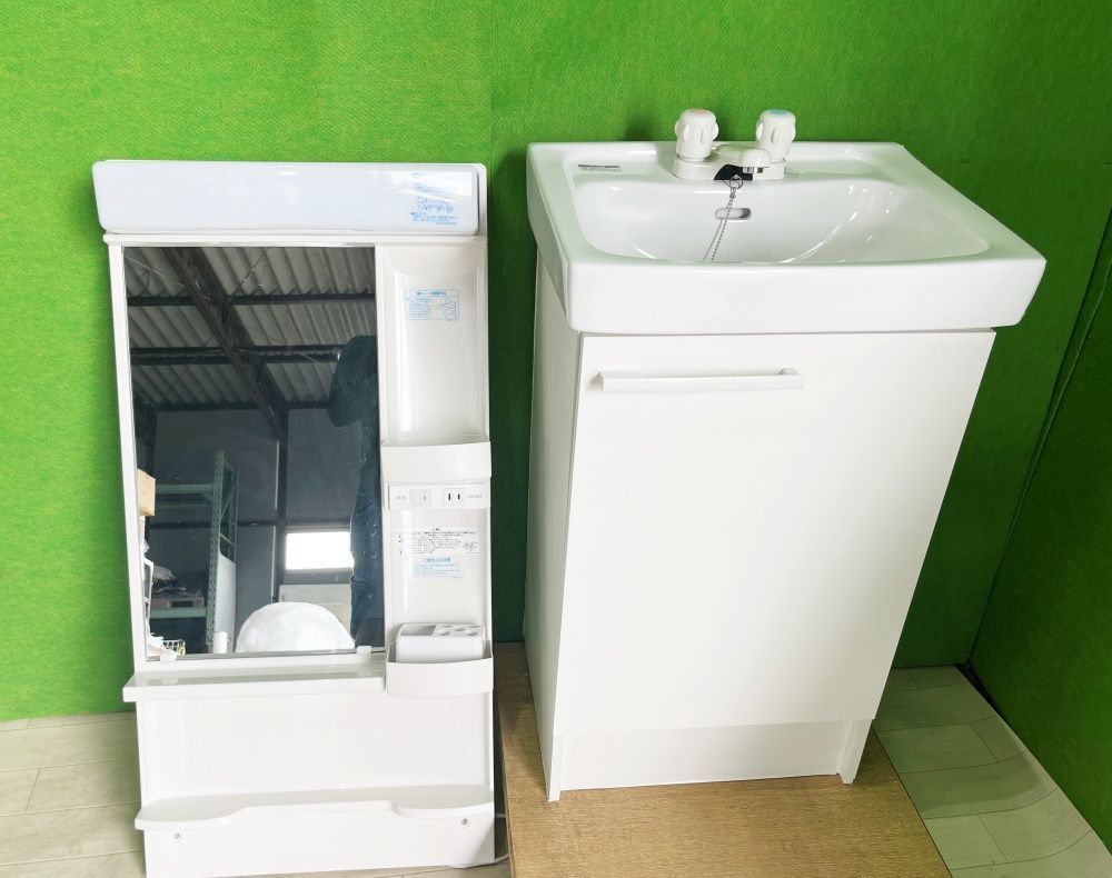 (使用頻度少なく美品)　リクシル LIXIL　オフト 洗面化粧台セット FTV1N-500+MFK-501　スリムタイプ ■A-4011 使用頻度少なく美品) リクシル LIXIL オフト 洗面化粧台セット FTV1N