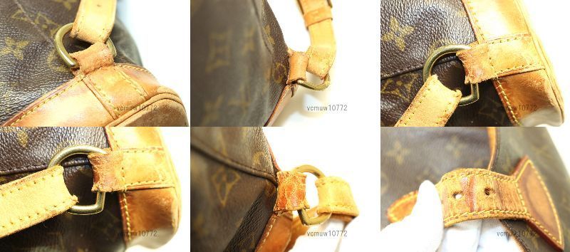 希少中古□LOUIS VUITTON モノグラム モンスリGM レザー リュック  