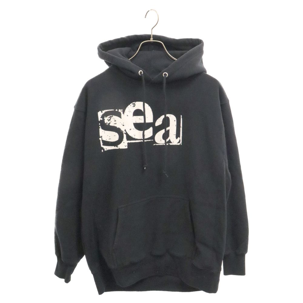 GOD SELECTION XXX (ゴッドセレクショントリプルエックス) ×WIND AND SEA ウィンダンシー ロゴプリント プルオーバーパーカー ブラック