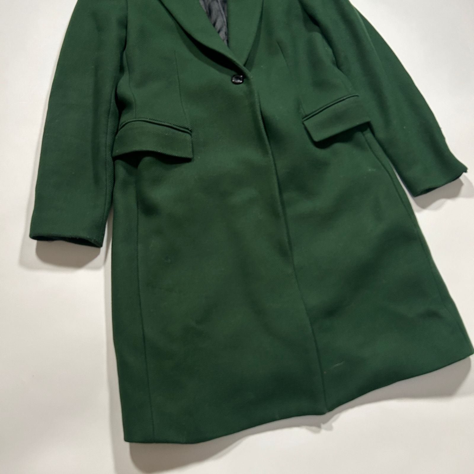 極美品✨ ZARA ザラ MANTECO生地 ロングコート 1ボタン 緑 ZARA MANTECO グリーン ロングコート - メルカリ