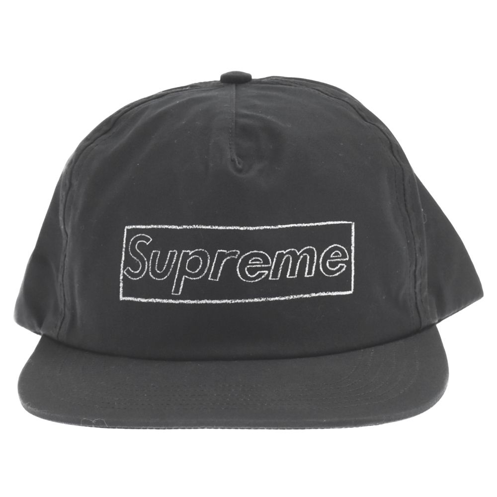 SUPREME (シュプリーム) 21SS KAWS Chalk Logo 5-Panel Black カウズ チョーク ロゴ 5-パネル キャップ  黒 ブラック - メルカリ