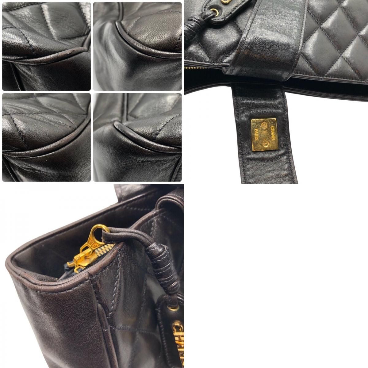 【美品・レアモデル】シャネル　マトラッセ トートバッグ　ハンド　レザー　黒 シャネル CHANEL マトラッセ レザートートバッグ ブラック×GD