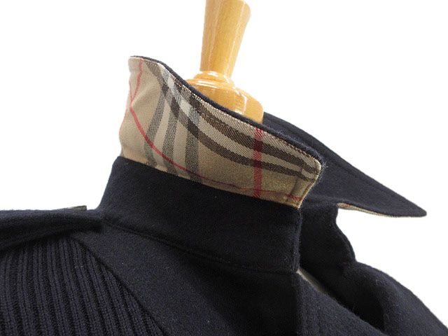 【希少】90s BURBERRY 上質 ケーブルニット ワンピース ネイビー 紺 希少】90s BURBERRY 上質 ケーブルニット ワンピース ネイビー