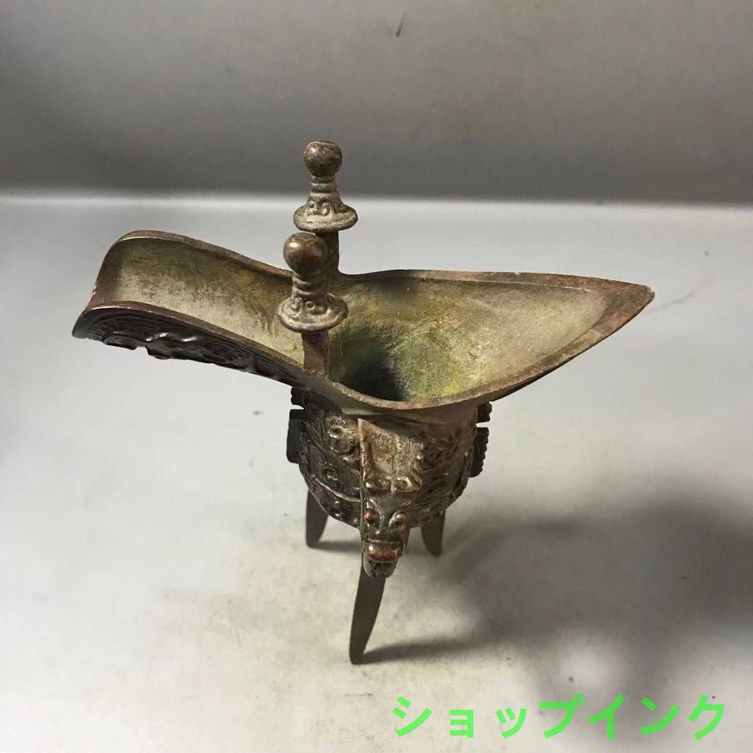 青銅器 青銅酒爵杯 帝王杯 酒樽 装飾品 現代工芸品 美術品 置物