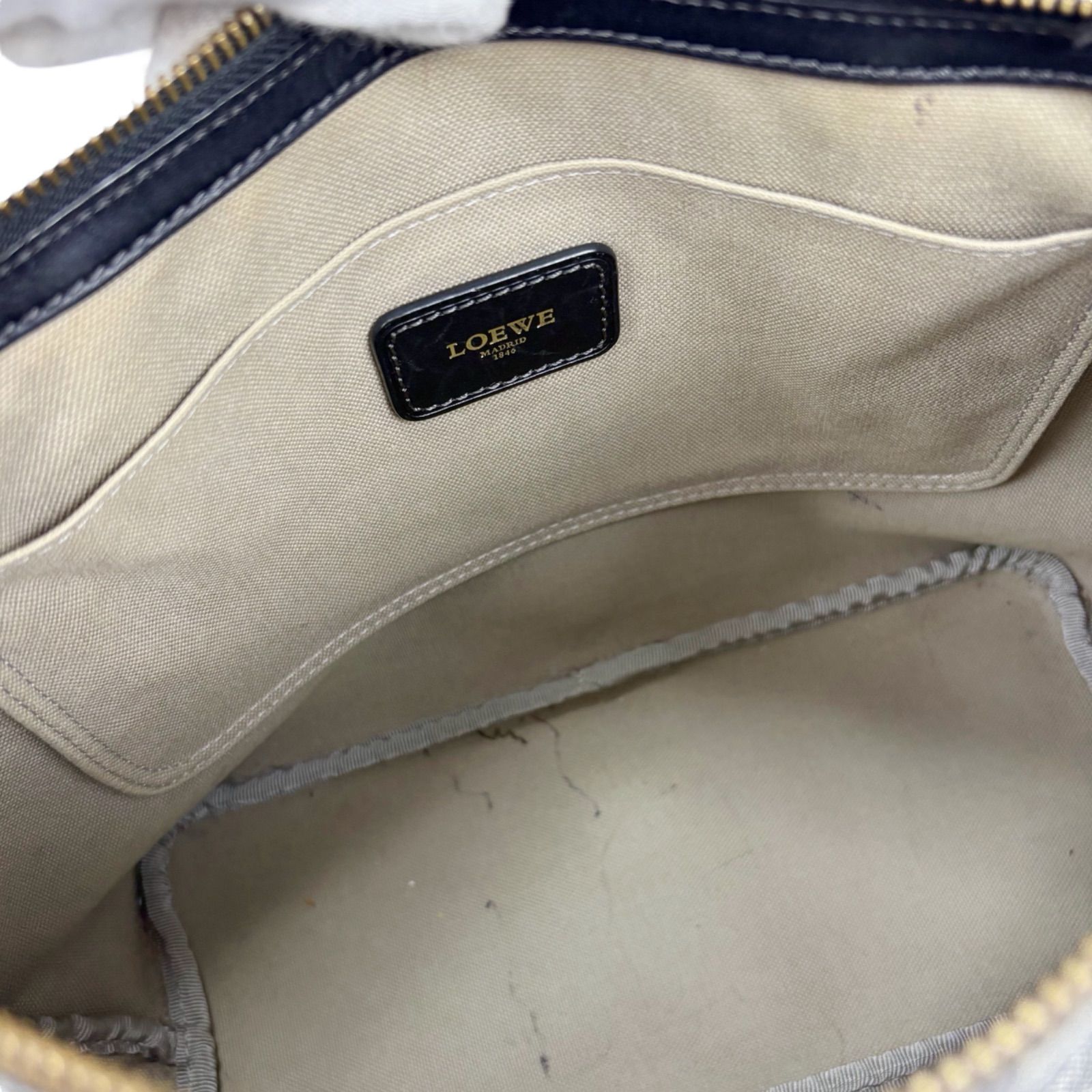 ロエベ LOEWE ミニトートバッグ リピートアナグラムロゴ ネイビー 紺色 
