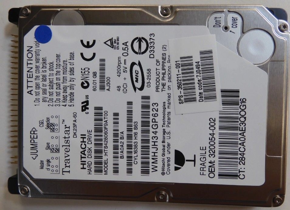 Hitachi HTS428060F9AT00 DK23FA-60 60GB IDE 2.5 HDD