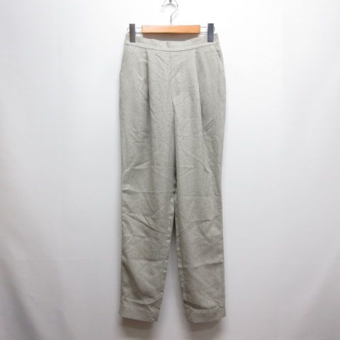 エンフォルド ENFOLD リネンライク タック スラックス パンツ 38 ライトベージュ バックゴム