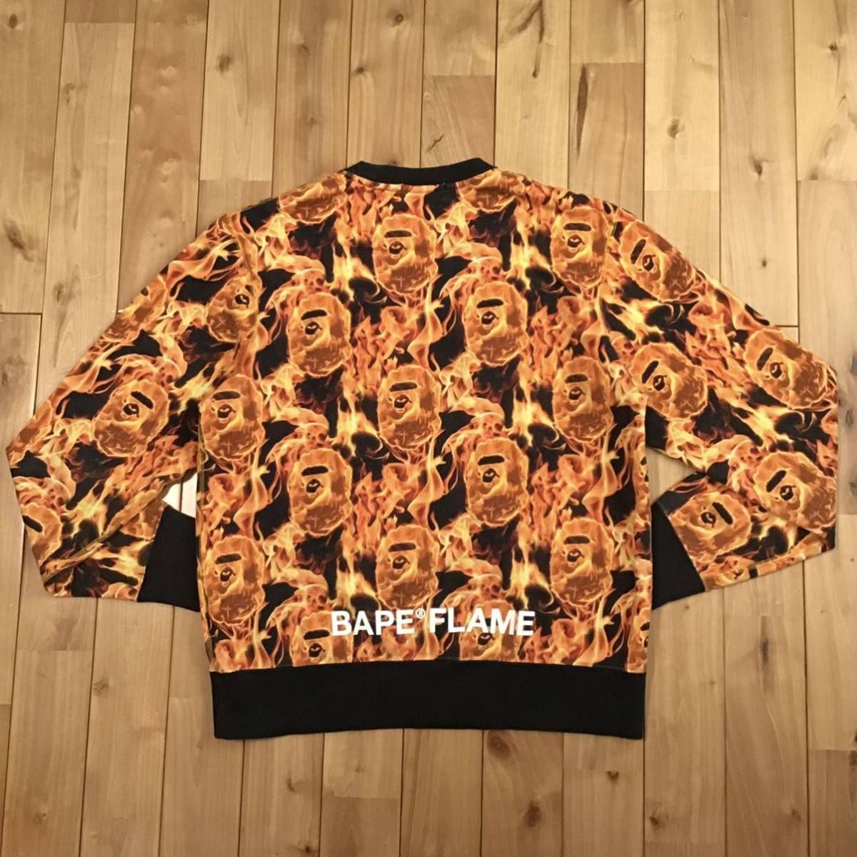 BAPE FLAME 長袖スウェット Mサイズ a bathing ape BAPE fire sweat 
