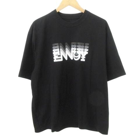 ザエンノイプロフェッショナル The ennoy Professional SS23BRENCT07NTL エレクトリック ロゴ Tシャツ 半袖 薄手 Mサイズ 黒 ブラック