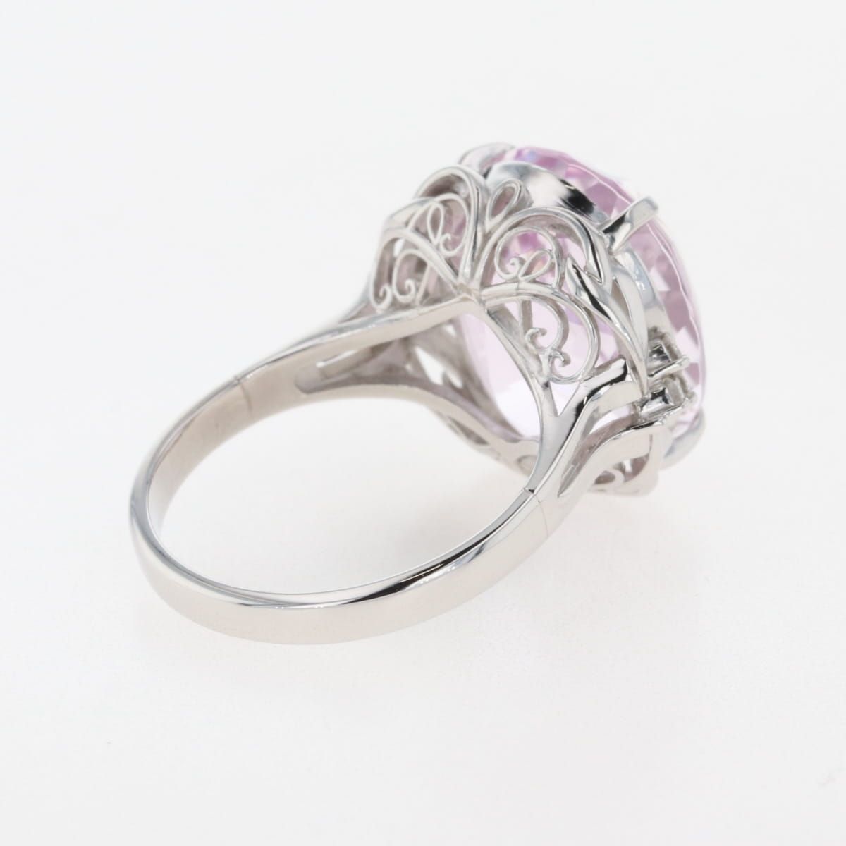 クンツァイト デザインリング プラチナ 指輪 メレダイヤ リング 12号 Pt900 クンツァイト ダイヤモンド レディース FORTGASGNV_COM_BR