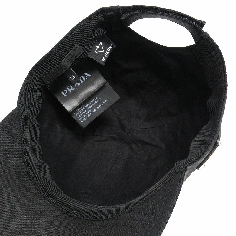 極美品　プラダ　ベレー帽　ナイロン　三角ロゴ　Sサイズ　ユニセックス　黒　ポコノ PRADA プラダ ベースボールキャップ 2HC274 2DMI メンズ ReNylon