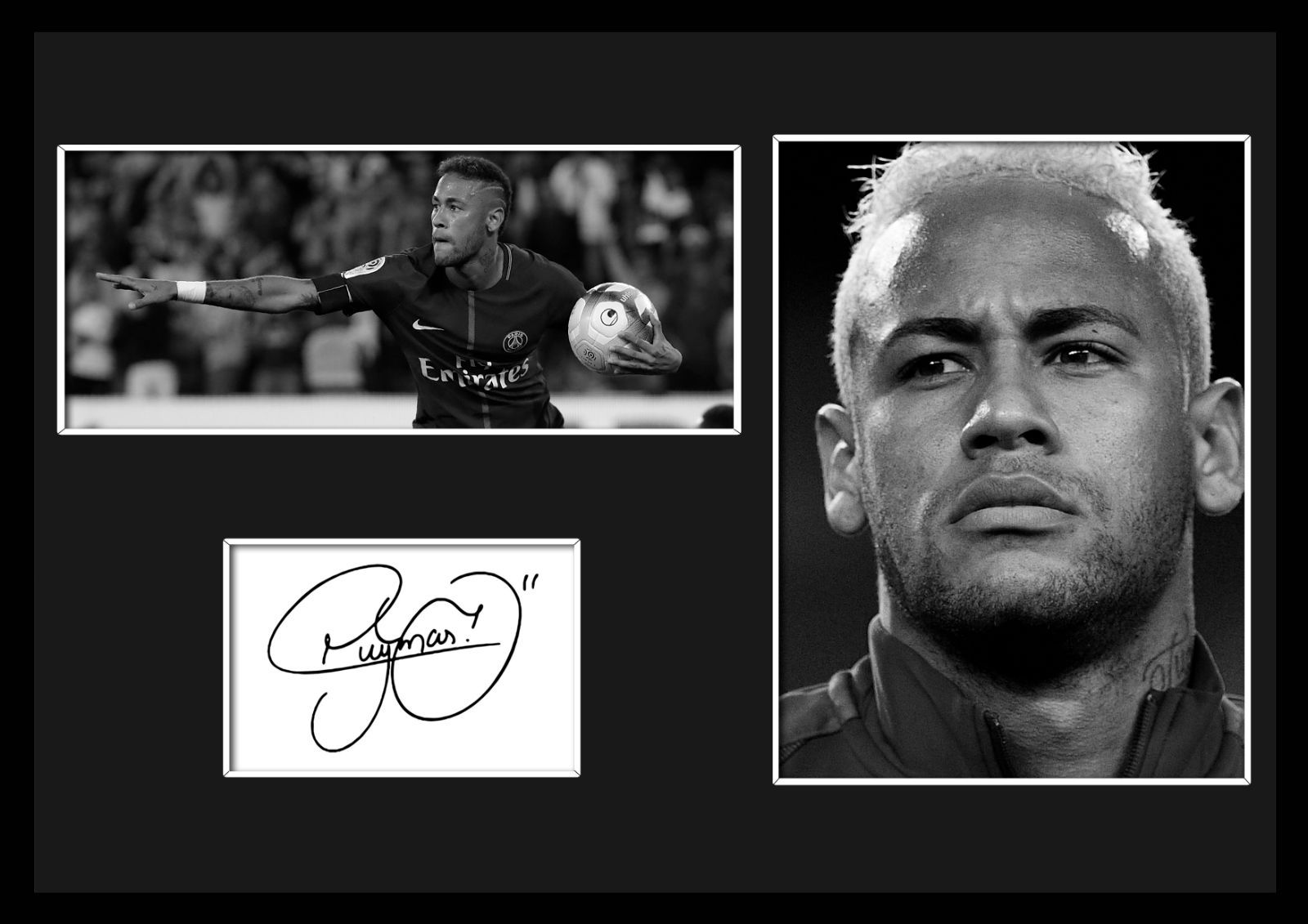 Neymar/ネイマール/サインプリント&証明書付きフレーム