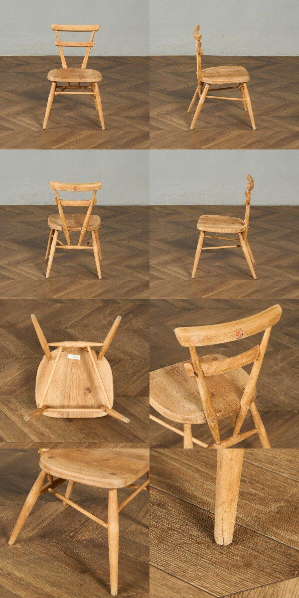 【希少】ビンテージ アーコール　ercol　スタッキングチェア　シングルバック イギリスアーコール社 ercol スタッキングチェア（シングル