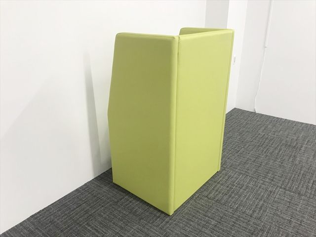 パネルソファー 1人用 サイドパネル付きソファー グリーン