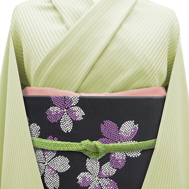 袋帯 京都 西陣 正絹 銀糸 黒 紫 白 桜 さくら サクラ 入子菱 絹芯仕立て フォーマル ～ カジュアル 新古品 仕立て上がり みやがわ sb52199 新古品】 袋帯 京都 西陣 正絹 銀糸 黒 紫 白 桜 さくら サクラ 入子菱