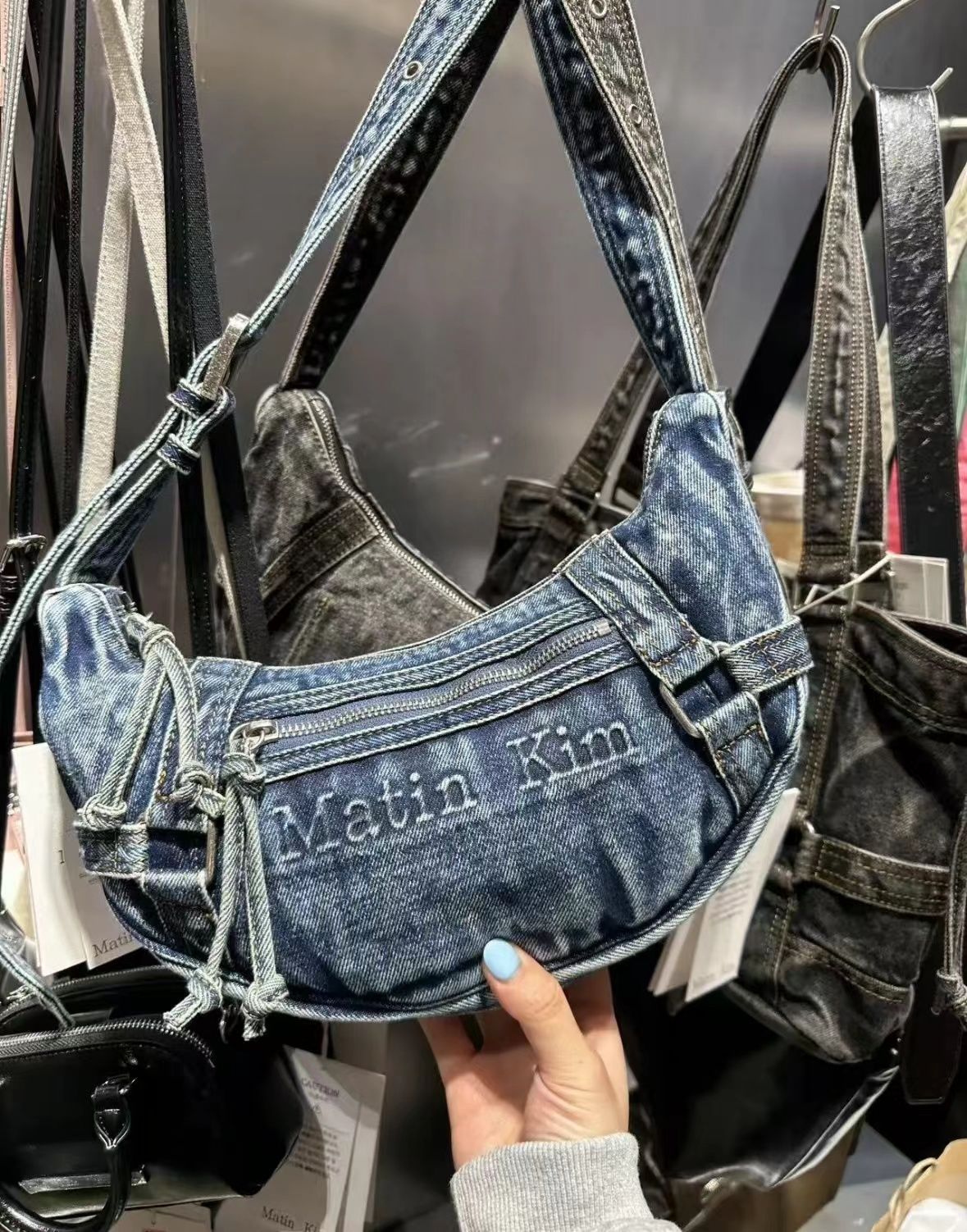 Martin Kim デニムグレーショルダーバッグ グレー（灰色）系 Matin Kim