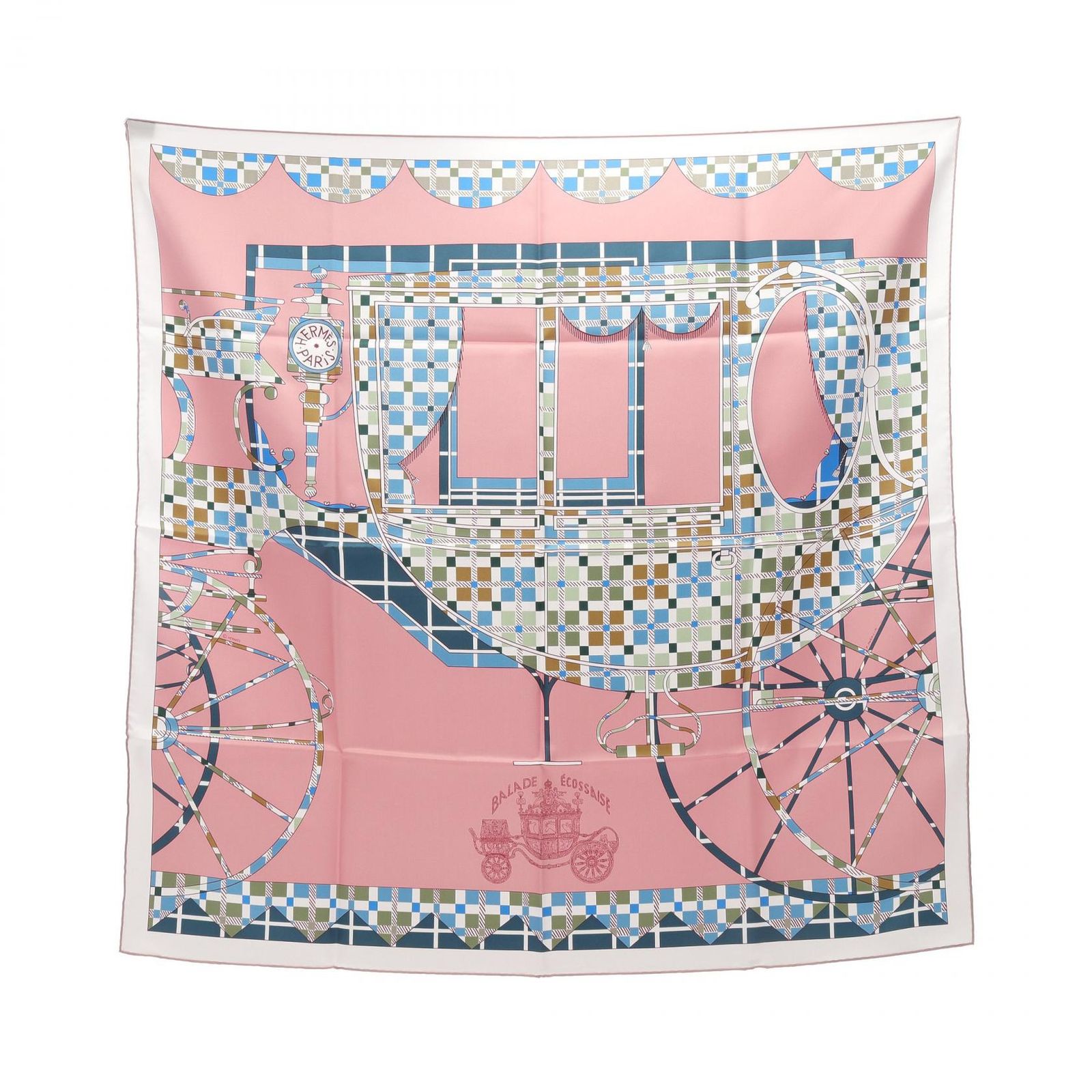 エルメス HERMES スカーフ カレ90 BALADE ECOSSAISE シルク カレ90