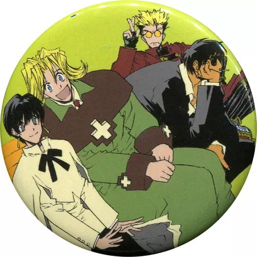 トライガン デビュー25周年記念 内藤泰弘の世界展　缶バッジ 中古】バッジ・ピンズ(キャラクター) ヴァッシュ＆ニコラス＆メリル