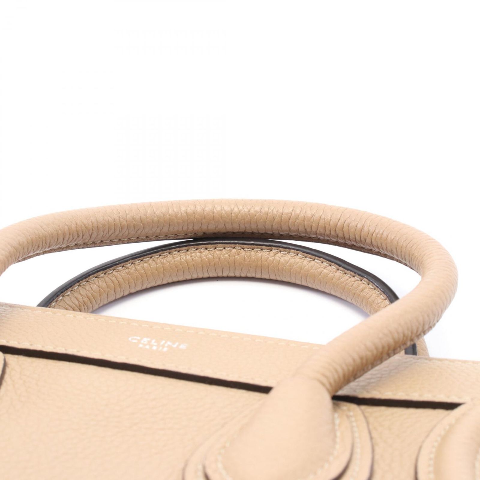 訳あり✨セリーヌ　ナノショッパー　ハンドバッグ　ラゲージ　ベージュ　レザー セリーヌ CELINE ハンドバッグ ラゲージ ナノショッパー 189243