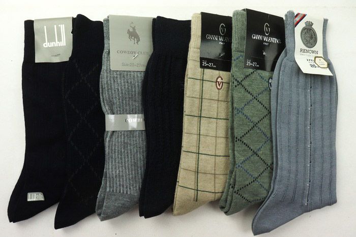 ダンヒル/ジャンニバレンティノ他 靴下 ソックス 未使用 7点セット まとめて 大量 ブランド メンズ