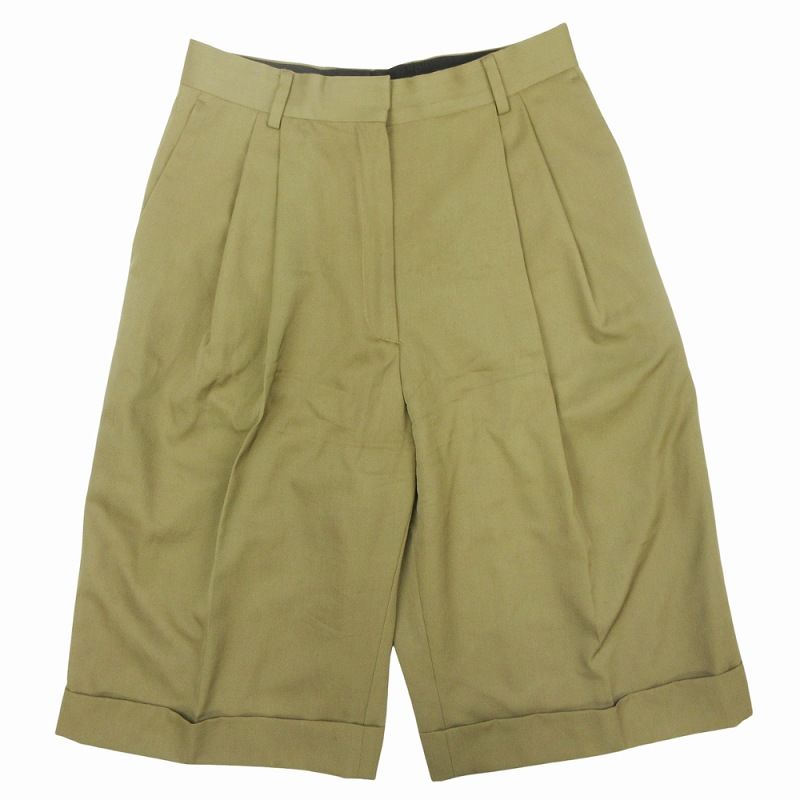 ドリスヴァンノッテン DRIES VAN NOTEN 2タック ハーフパンツ ショーツ ショート パンツ ボトムス ウール サイズ36 ベージュ レディース|