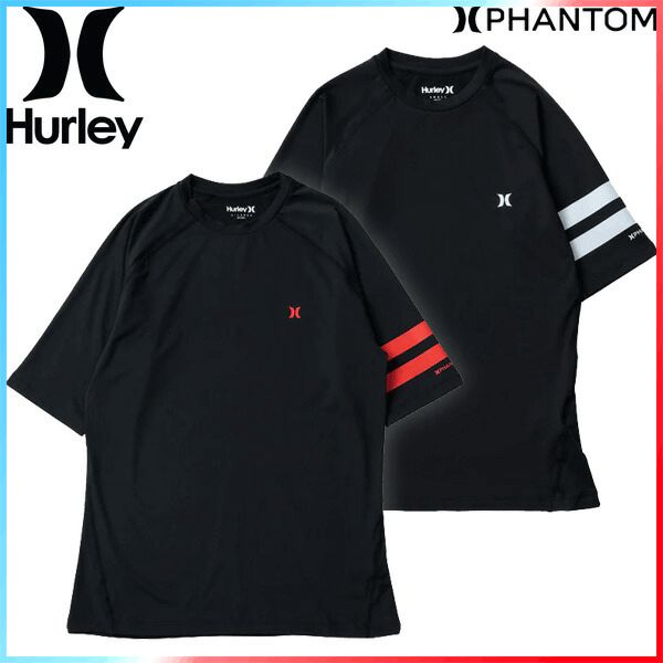 HURLEY ハーレー メンズ ラッシュガード MENS PHANTOM RASH BLOCK PARTY COMPRESSION SHORT SLEEVE MRG2310038 男性 半袖 サーフィン UVカット クラゲ対策 メール便対応 @超メルカリ市