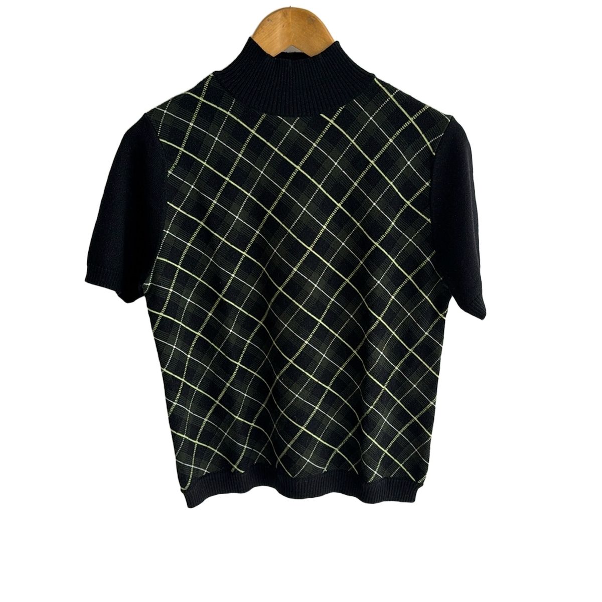 DAKS ダックス 半袖セーター サイズL レディース - 黒×ライトグリーン