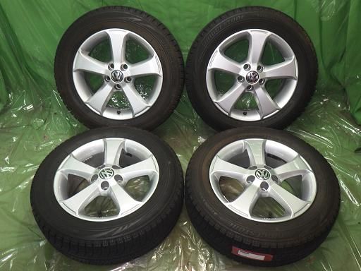 【中古】スタッドレス フォルクスワーゲンポロ 純正 15インチ ブリヂストン