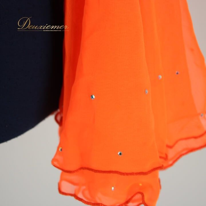 社交ダンス　上下セット　アンサンブル レッスン　オレンジ　蛍光色　フルボリューム 社交ダンス上下セットアンサンブル レッスンオレンジ蛍光色フルボリューム