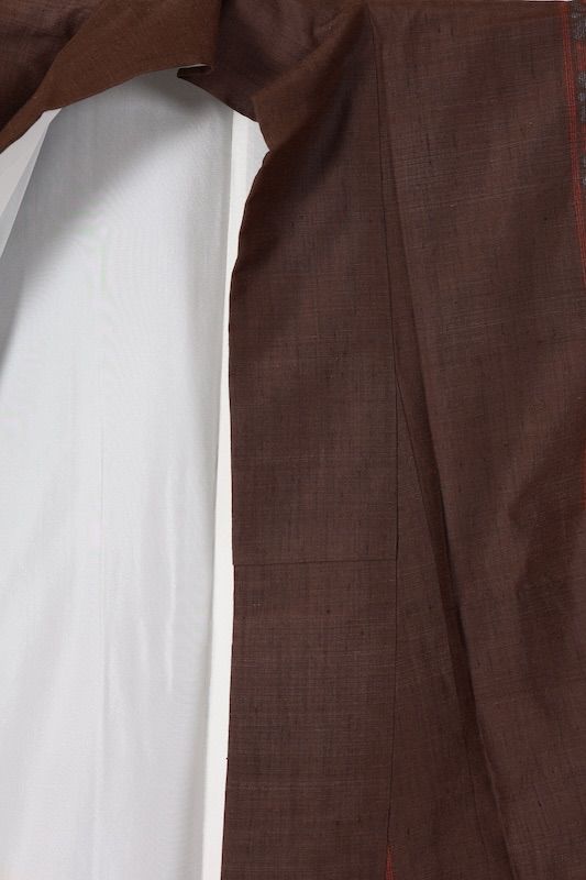 本結城 茶 藍 赤 100亀甲 幾何学模様 一本縞 T599 - メルカリ 