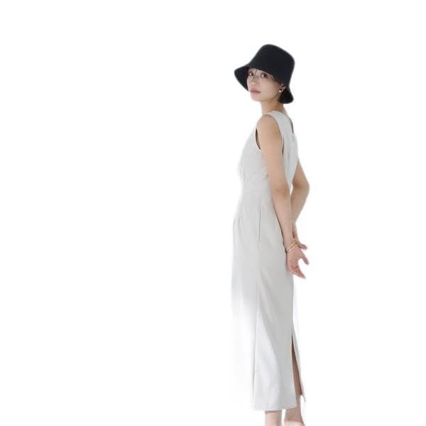 ナチュラルビューティーベーシック カジュアルドレス ミニマルナローワンピース レディース ベージュ