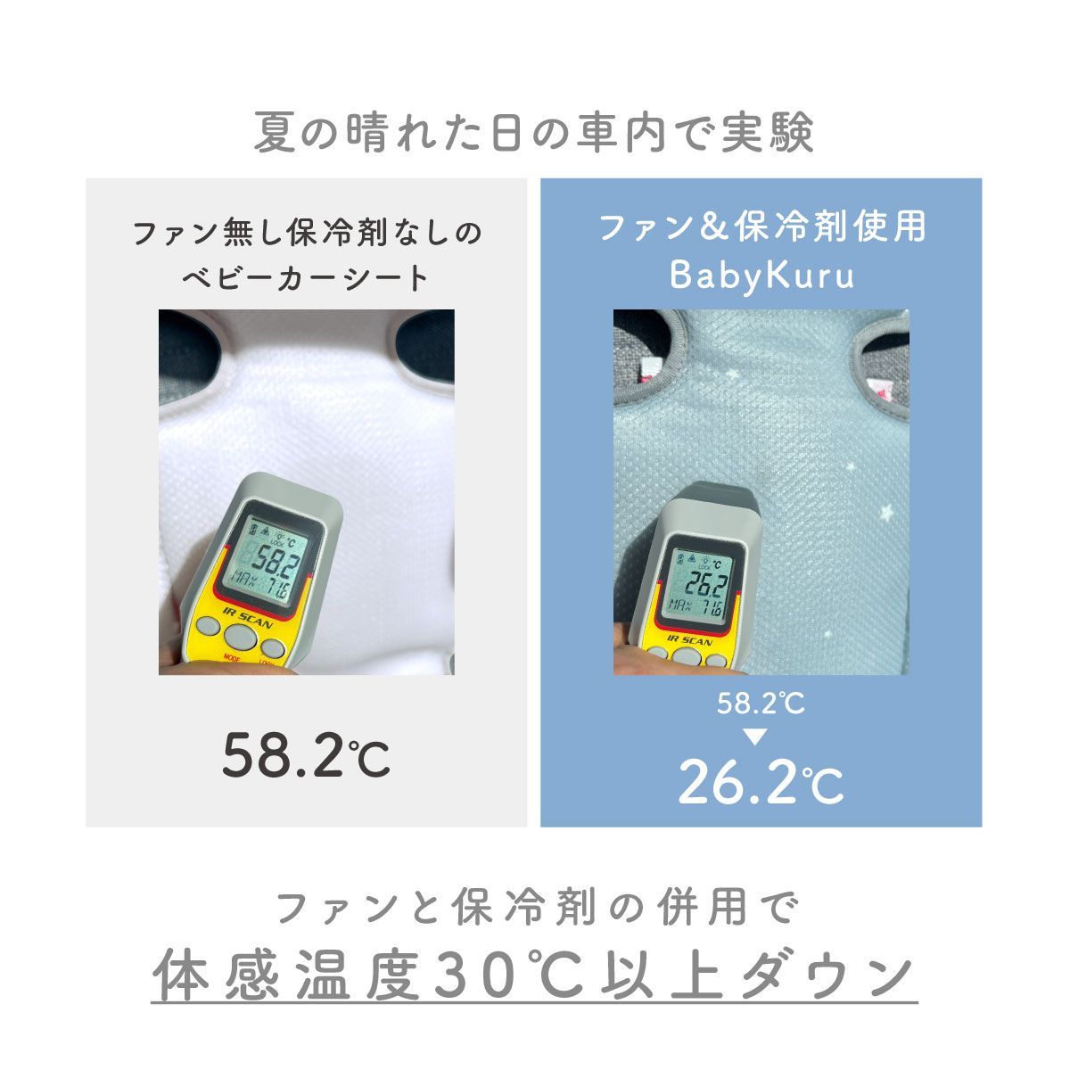 開封品・未使用】チェリーベージュ べびくるクール2 ベビーカーシート 