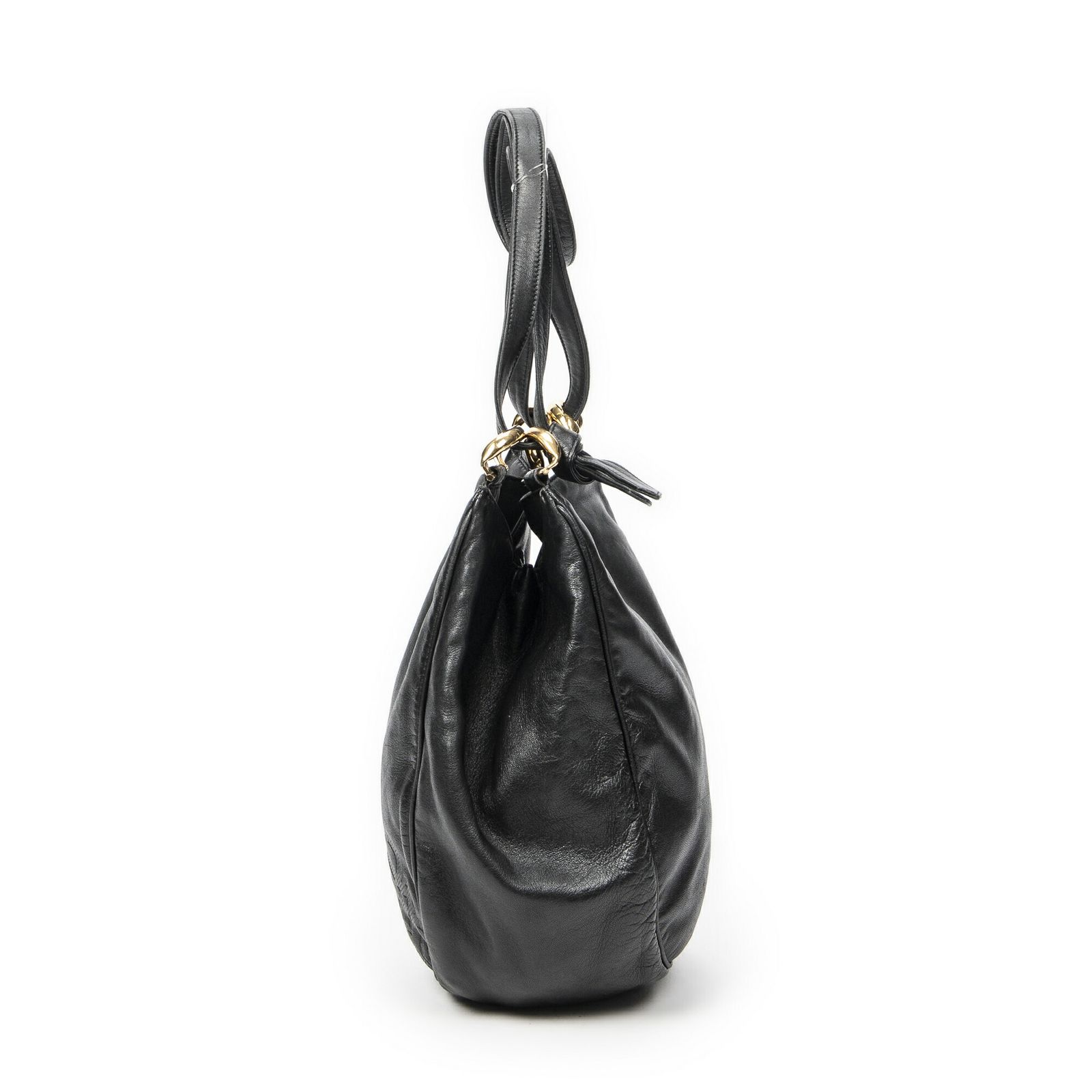 アナグラム ショルダートート黒ナッパレザーAB