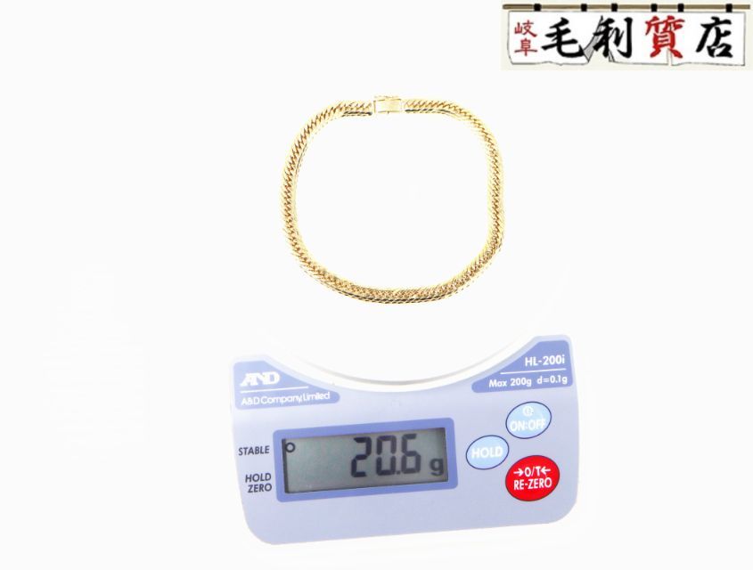 K18 キヘイ 喜平 アンクレット ミラーカット 20.6ｇ 18金 イエローゴールド 750 YG ジュエリー