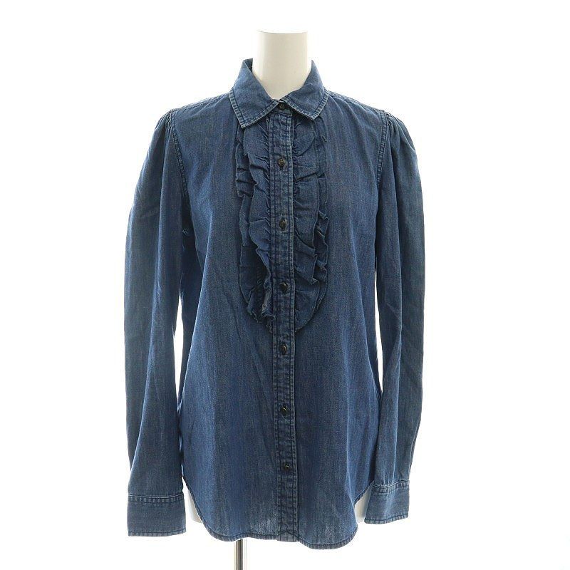 ローレンラルフローレン LAUREN RALPH LAUREN フリルデニムシャツ 長袖