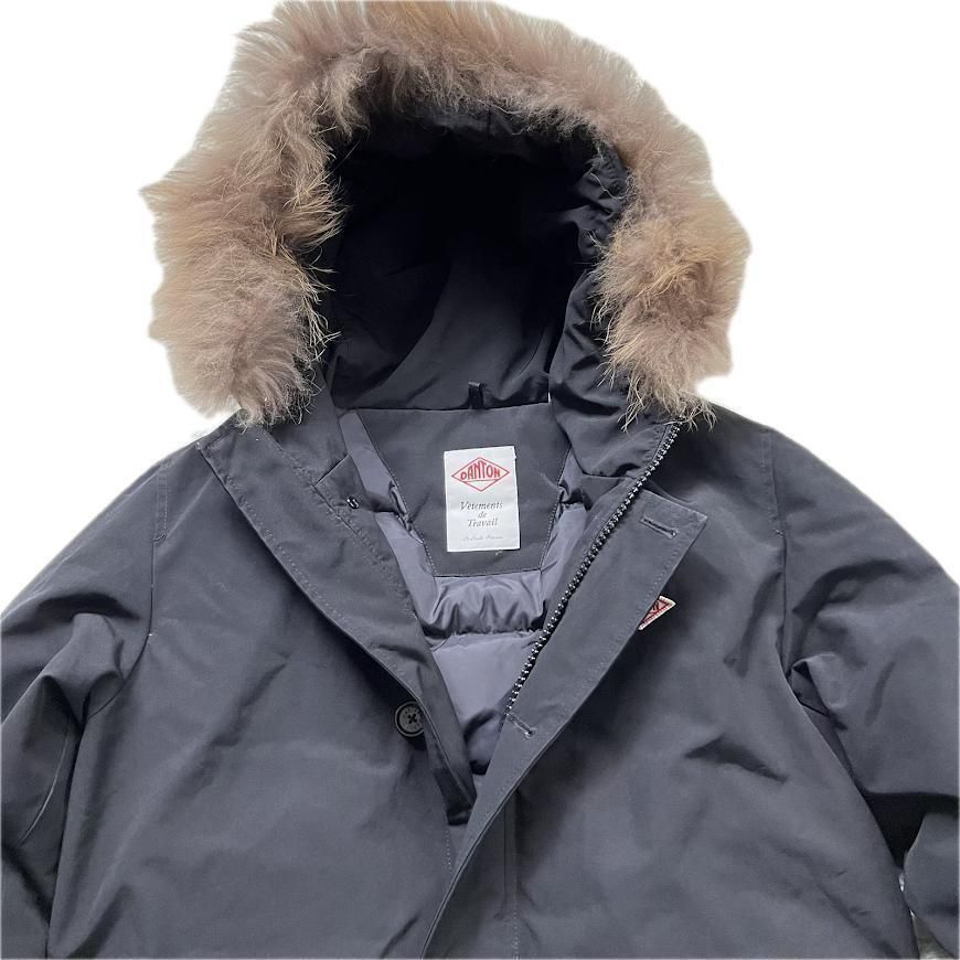 DANTON 最新 MENS FUR DOWN ダントン タッサー ダウンジャケット 40 黒