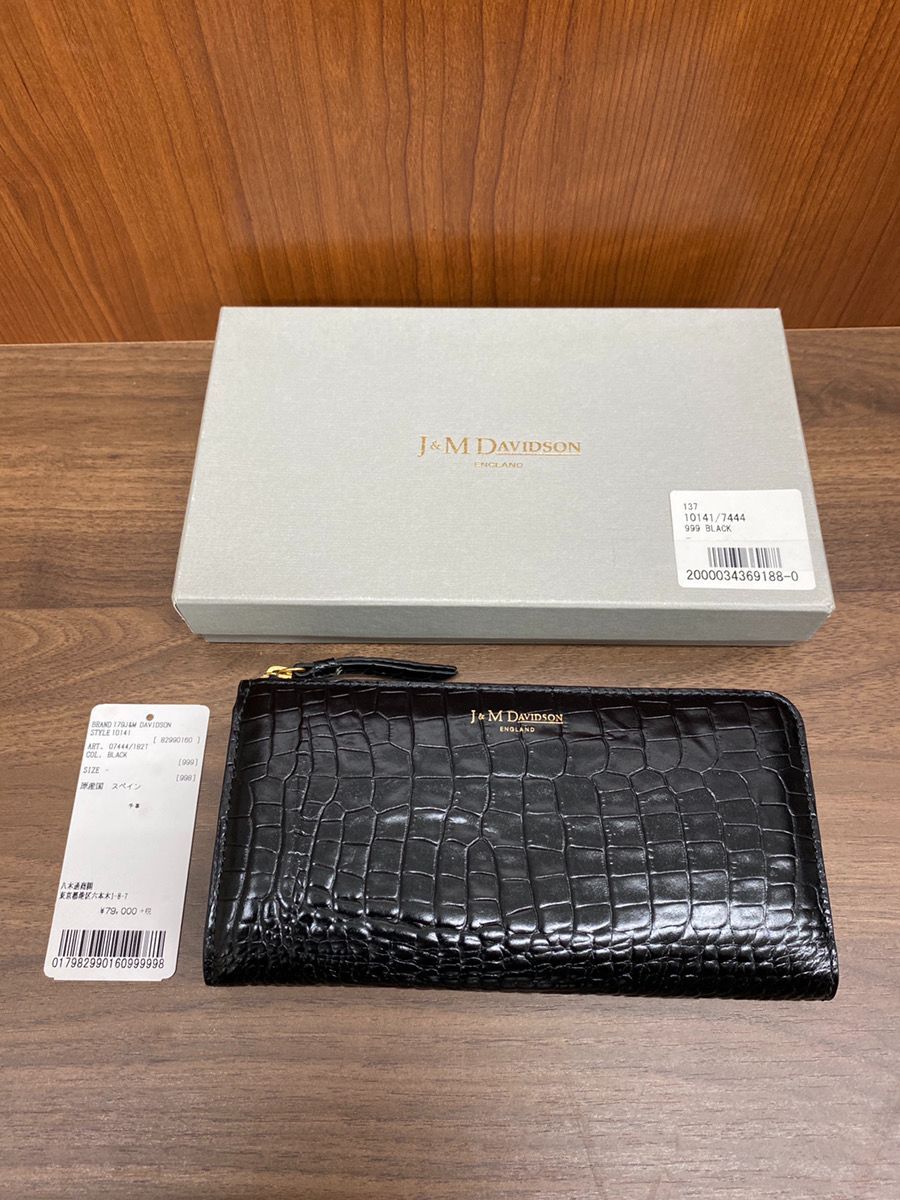 未使用品 ジェイアンドエムデイビットソン 長財布 クロコ型押し