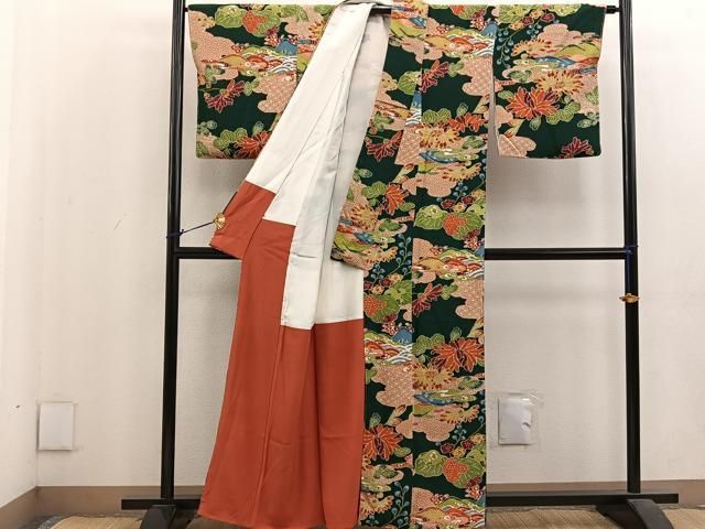 平和屋着物□上質な小紋 風景草花文 金彩 正絹 逸品 AAAT8546oa