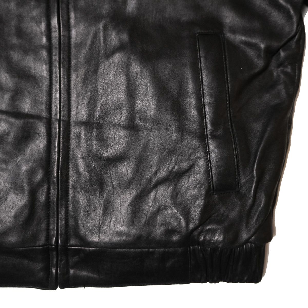 90 s 00 s ドッカーズ ラムレザー ジャケット 黒 S ブラック スイングトップ レザージャケット 90年代 旧タグ DOCKERS アメリカ古着 ビンテージ ヴィンテージ KANDAIZUMI_COM