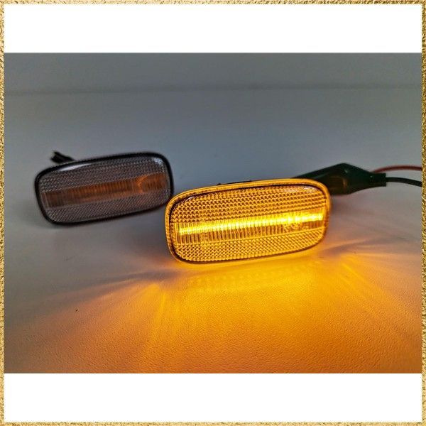 彡送料無料でお届け彡 hotimp クリアレンズ ファイバー LED 流れて光る シーケンシャル フロントサイドマーカー フェンダー ウインカー S15 シルビア R34 スカイライン C24 セレナ M35 ステージア G