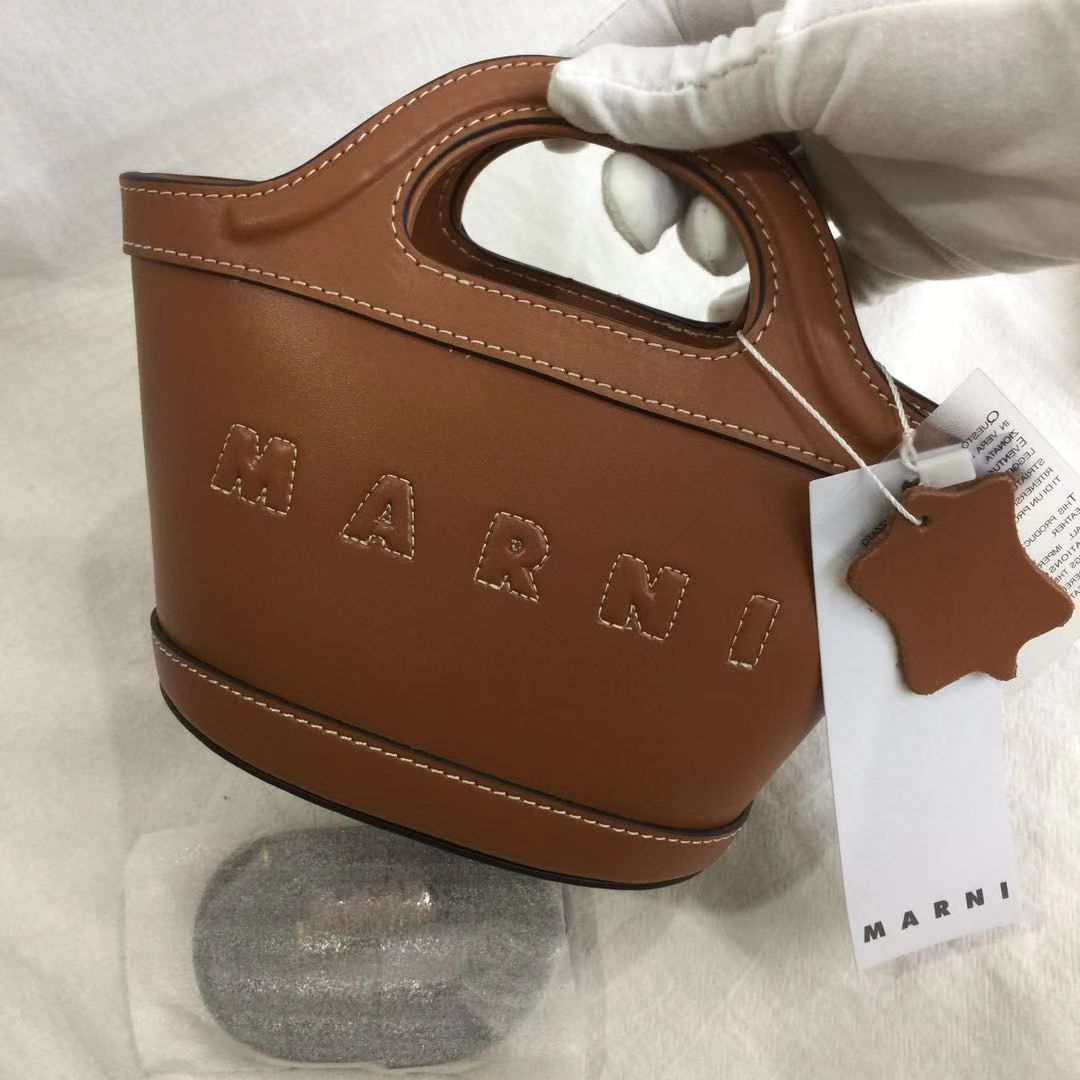 MARNI マルニ かごバッグマイクロミニブラウン