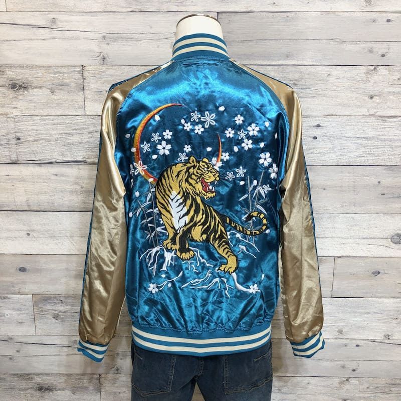 新品 メンズ スカジャン ブルゾン アウター ジャケット 虎 トラ