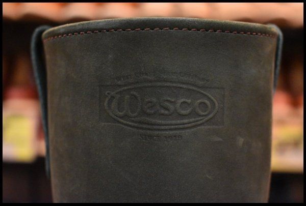 【8E 箱付 試着程度 16年】WESCO ウエスコ カスタムハーネスボス オリーブ ヌバック 11インチハイト ビブラム100シングル ブーツ HOPESMORE【EF114】